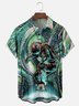 Hardaddy x Digital Moisture-Wicking Abstract Gradient Starry Sky Astronaut Skateboard Chest Pocket Hawaiian Shirt
