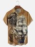 Moisture-Wicking Gradient Sailboat Pirate Chest Pocket Hawaiian Shirt