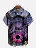 Hardaddy x Digital Carbine Moisture-Wicking Abstract Gradient Color Universe Astronaut Chest Pocket Hawaiian Shirt