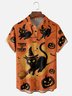 Moisture-wicking Black Cat Chest Pocket Casual Shirt
