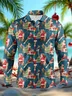 Moisture-Wicking Vintage Santa Claus Beauty Christmas Tree Long Sleeve Golf Polo