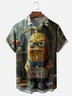 Moisture-wicking Fun Corn "EAT MORE ME AT" Chest Pocket Casual Shirt