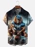 Moisture-wicking American Football Detroit Fun Art Lions Chest Pocket Casual Shirt