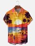 Moisture-wicking Sunset Beach Party Vacation Chest Pocket Hawaiian Shirt