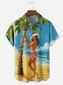 Moisture-Wicking Christmas Hawaiian Girl Chest Pocket Hawaiian Shirt