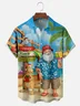 Moisture-Wicking Santa Vacation Chest Pocket Hawaiian Shirt