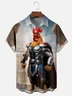 Moisture-wicking Funny Rooster Thor Chest Pocket Hawaiian Shirt