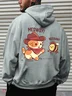 Hardaddy x Techranova Cartoon Denim Cat Bee Casual Hoodie Sweatshirt