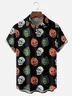 Moisture Wicking Halloween Pumpkin Ghost Skull Chest Pocket Hawaiian Shirt