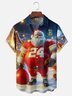 Moisture-Wicking Santa Chest Pocket Hawaiian Shirt