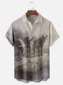 Hardaddy x Lazaro Illustration Moisture-wicking Art Wolf Pack Jones Chest Pocket Hawaiian Shirt