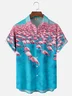 Moisture-Wicking Flamingo Chest Pocket Hawaiian Shirt
