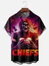 Moisture-Wicking Kansas City Chiefs Skull Chest Pocket Hawaiian Shirt
