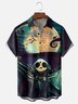 Moisture Wicking Halloween Ghost Spider Black Cat Abstract Art Chest Pocket Hawaiian Shirt
