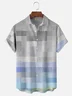 Moisture-wicking Gradient Plaid Chest Pocket Casual Shirt