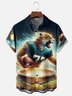Moisture-Wicking Football Panther Chest Pocket Hawaiian Shirt