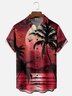 Moisture-wicking Coconut Trees Beach Seagulls Chest Pocket Hawaiian Shirt