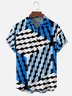 Moisture-wicking Artistic Geometry Chest Pocket Casual Shirt