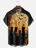 Moisture-wicking Halloween Cats Chest Pocket Casual Shirt