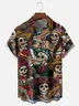Moisture-wicking Mexican Day Of The Dead Skeleton Music Chest Pocket Casual Shirt