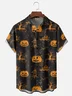 Moisture-Wicking Halloween Pumpkin Chest Pocket Hawaiian Shirt