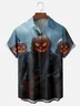 Moisture-Wicking Halloween Pumpkin Rock Music Chest Pocket Hawaiian Shirt