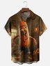 Moisture-Wicking Halloween Pumpkin Sausage Monster Chest Pocket Hawaiian Shirt