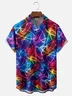 Moisture-wicking Gradient Geomatric Chest Pocket Casual Shirt