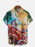 Moisture-wicking Christmas Santa Claus On Vacation Chest Pocket Casual Shirt