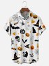 Moisture-wicking Halloween Pumpkin Chest Pocket Casual Shirt