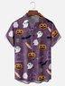 Moisture-wicking Halloween Ghost Spider Pumpkin Chest Pocket Casual Shirt