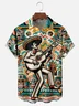 Moisture-wicking Day of the Dead Guitar Chest Pocket Casual Shirt