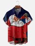 Moisture-Wicking Santa Claus Drinks Chest Pocket Hawaiian Shirt
