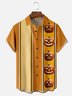 Moisture-Wicking Halloween Pumpkin Geometric Chest Pocket Bowling Shirt