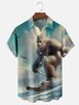 Moisture-wicking Bigfoot Ski Fun Jones Chest Pocket Hawaiian Shirt