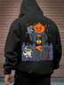 Hardaddy X Kimprut Imut Halloween Ghost Cat Pumpkin Hoodie Sweatshirt