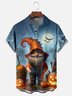 Moisture-Wicking Halloween Pumpkin Gnome Chest Pocket Hawaiian Shirt