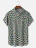 Moisture-wicking 3D Geomatric Chest Pocket Casual Shirt