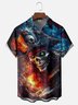 Moisture-Wicking Gradient Color Abstract Pirate Skull Chest Pocket Hawaiian shirt