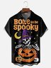 Hardaddy x Kimprut Imut Moisture-wicking Halloween Ghost Skull Text Fun Chest Pocket Casual Shirt