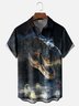 Moisture-Wicking Halloween Dinosaur Ghost Chest Pocket Hawaiian Shirt