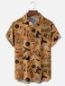 Moisture-Wicking Halloween Cat Pumpkin Spider Chest Pocket Hawaiian Shirt