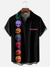 Moisture-wicking Halloween Skeleton Fun Chest Pocket Bowling Shirt