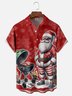 Moisture-Wicking BBQ Santa Chest Pocket Hawaiian Shirt