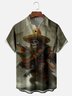 Moisture-wicking Day of the Dead Bigfoot vs. Alligator Fun Chest Pocket Hawaiian Shirt