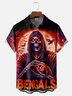 Moisture-Wicking Halloween Skull Cincinnati Bengals Chest Pocket Hawaiian Shirt