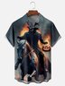 Moisture-wicking Halloween Headless Horseman Pumpkin Fun Chest Pocket Casual Shirt