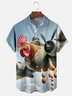 Moisture-wicking Rooster Fighter Plane Fun Chest Pocket Hawaiian Shirt