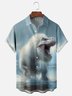 Moisture-Wicking Dinosaur Chest Pocket Hawaiian Shirt