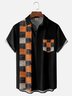 Moisture-Wicking Halloween Color Block Chest Pocket Bowling Shirt